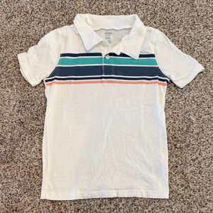 Carter's Polo with White, Navy, and Green Stripes